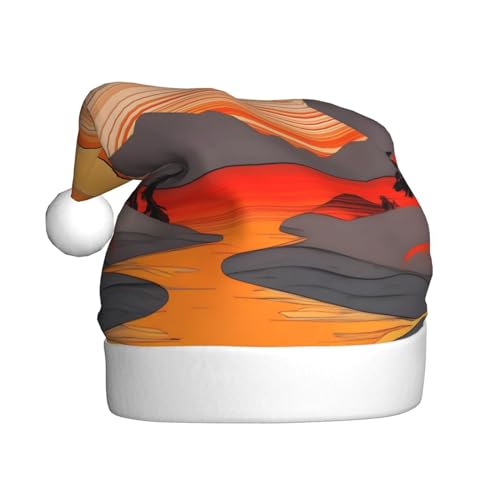 CHRYSM Festliche Weihnachtsmütze, langlebige Farbe, perfektes Accessoire für Feiertage, Erwachsene, Hügel und Flüsse von CHRYSM