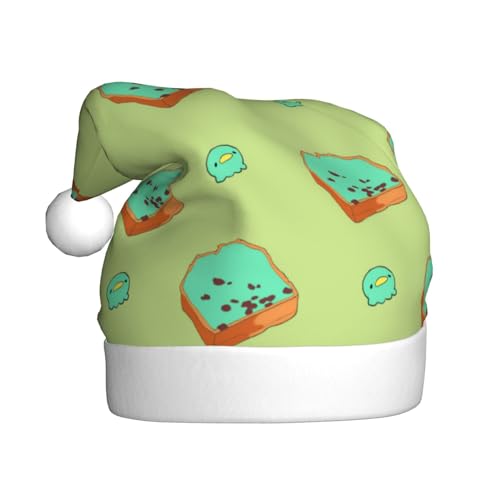 CHRYSM Festliche Weihnachtsmütze, langlebige Farbe, perfektes Accessoire für Feiertage, Erwachsenengröße, Cartoon-Brotscheiben) von CHRYSM