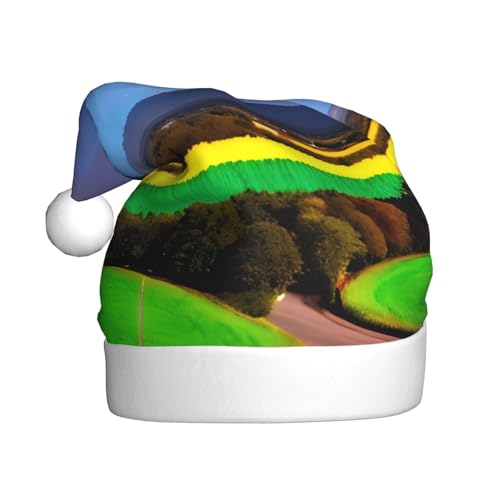 CHRYSM Festliche Weihnachtsmütze, langlebige Farbe, perfektes Accessoire für Feiertage, Erwachsenengröße, Regenbogenfarben von CHRYSM