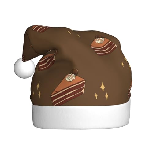 CHRYSM Festliche Weihnachtsmütze, langlebige Farbe, perfektes Accessoire für Feiertage, Erwachsenengröße, Schokoladenquadrate, Kuchen) von CHRYSM
