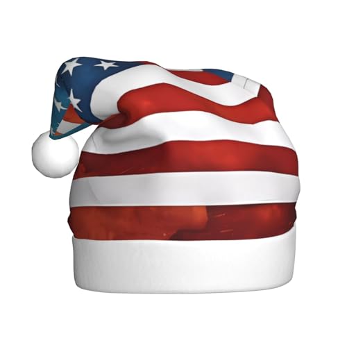 CHRYSM Festliche Weihnachtsmütze, langlebige Farbe, perfektes Accessoire für Feiertage, Erwachsenengröße, amerikanische USA-Flagge von CHRYSM