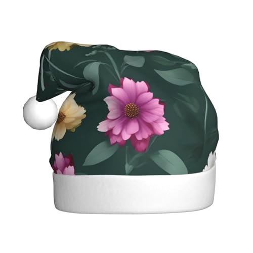 CHRYSM Festliche Weihnachtsmütze, langlebige Farbe, perfektes Accessoire für Feiertage, Erwachsenengröße, schöne violette Blumen) von CHRYSM