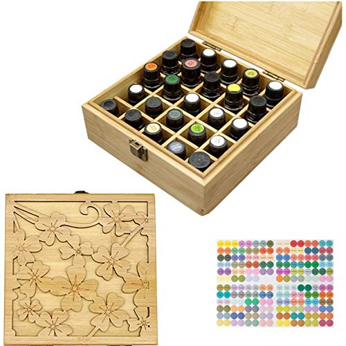 CHSEEO Ätherisches Öl Display Box Halter Organisator Aufbewahrungsbox 25 Löcher Holzbox Kann Nagellackständer für Nagellack, Lippenstift, Duftöle und Ätherische Öle #5 von CHSEEO