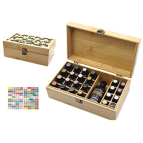 CHSEEO Ätherisches Öl Display Box Halter Organisator Aufbewahrungsbox 25 Löcher Holzbox Kann Nagellackständer für Nagellack, Lippenstift, Duftöle und Ätherische Öle #7 von CHSEEA