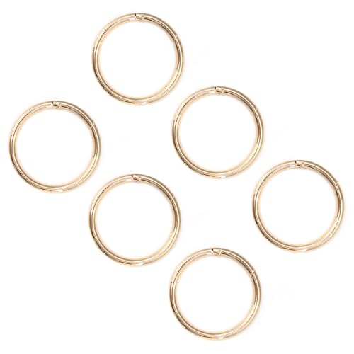 CHSEROK Karabiner Rund, 6 Stück Große Größe Ring Karabiner, Zinklegierung Karabinerhaken Rund, Hellgold, Außendurchmesser 60 mm, für Schlüsselanhänger, Basteln, Dekorationen CHSEROK Karabiner Rund, 6 Stück Große Größe Ring Karabiner, Zinklegierung Karabinerhaken Rund, Hellgold, Außendurchmesser 60 mm, für Schlüsselanhänger, Basteln, Dekorationen von CHSEROK