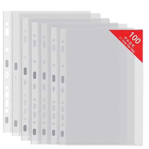 CHSG Klarsichthüllen Aus Kunststoff, 100 Hochwertige A4-Klarsichthüllen, Dicke Starke Folie, Öffnung Oben, Klarsichtfolien, zum Schutz Von Papier & Dokumente, Sichthüllen für A4 Ordner CHSG Klarsichthüllen Aus Kunststoff, 100 Hochwertige A4-Klarsichthüllen, Dicke Starke Folie, Öffnung Oben, Klarsichtfolien, zum Schutz Von Papier & Dokumente, Sichthüllen für A4 Ordner von CHSG