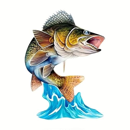 CHSLO Auto Aufkleber Cool Springen Bass Forelle 3D Fisch Kunst Aufkleber Für Auto Fahrrad Gitarre Laptop CHSLO Auto Aufkleber Cool Springen Bass Forelle 3D Fisch Kunst Aufkleber Für Auto Fahrrad Gitarre Laptop von CHSLO