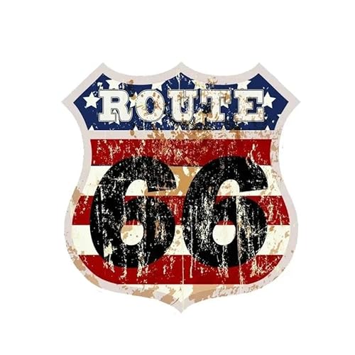 CHSLO Auto Aufkleber Lustig US Vinyl Runde US Route 66 Zeichen Reise Aufkleber PVC Wasserdichte Sonnencreme von CHSLO