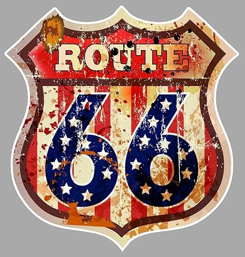 CHSLO Auto Aufkleber Lustig US Vinyl Runde US Route 66 Zeichen Reise Aufkleber PVC Wasserdichte Sonnencreme CHSLO Auto Aufkleber Lustig US Vinyl Runde US Route 66 Zeichen Reise Aufkleber PVC Wasserdichte Sonnencreme von CHSLO
