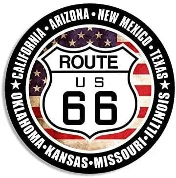 CHSLO Auto Aufkleber Lustig US Vinyl Runde US Route 66 Zeichen Reise Aufkleber PVC Wasserdichte Sonnencreme CHSLO Auto Aufkleber Lustig US Vinyl Runde US Route 66 Zeichen Reise Aufkleber PVC Wasserdichte Sonnencreme von CHSLO