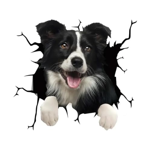 CHSLO Auto Heckscheibe Aufkleber Welpe zerbrochene Fenster Aufkleber Elektrostatische 3D Simulation Französische Bulldogge Auto Aufkleber von CHSLO