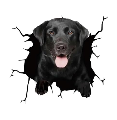CHSLO Auto Heckscheibe Aufkleber Welpe zerbrochene Fenster Aufkleber Elektrostatische 3D Simulation Französische Bulldogge Auto Aufkleber von CHSLO