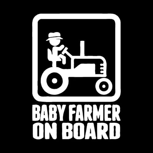 CHSLO Autoaufkleber 10,1 cm * 14 CM BABY FARMER AN BORD Vinyl Auto Aufkleber Aufkleber Schwarz/Silber von CHSLO