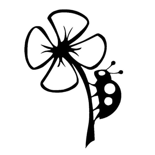 CHSLO Autoaufkleber 12,4 cm * 17,4 cm Marienkäfer auf Blume Vinyl Auto Styling Auto Aufkleber Schwarz/Silber CHSLO Autoaufkleber 12,4 cm * 17,4 cm Marienkäfer auf Blume Vinyl Auto Styling Auto Aufkleber Schwarz/Silber von CHSLO