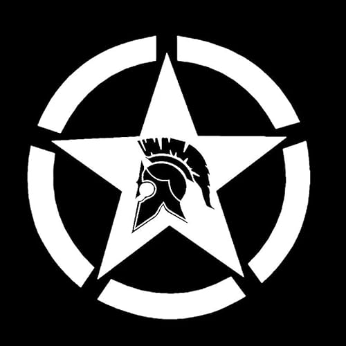 CHSLO Autoaufkleber 13,3 cm * 13,3 cm Sterne Vinyl Aufkleber Molon Labe Auto Aufkleber Schwarz/Silber von CHSLO