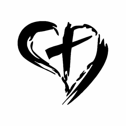 CHSLO Autoaufkleber 13CM * 12CM Kreuz mit Herz Vinyl Aufkleber Auto Aufkleber Christus Christian Jesus Schwarz/Silber CHSLO Autoaufkleber 13CM * 12CM Kreuz mit Herz Vinyl Aufkleber Auto Aufkleber Christus Christian Jesus Schwarz/Silber von CHSLO