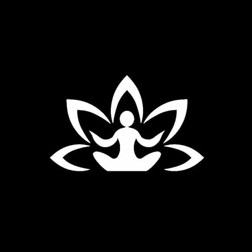CHSLO Autoaufkleber 14,6 cm * 9,2 cm Yoga Meditation Buddha Buddhismus Vinyl Aufkleber Auto Aufkleber Schwarz/Silber von CHSLO