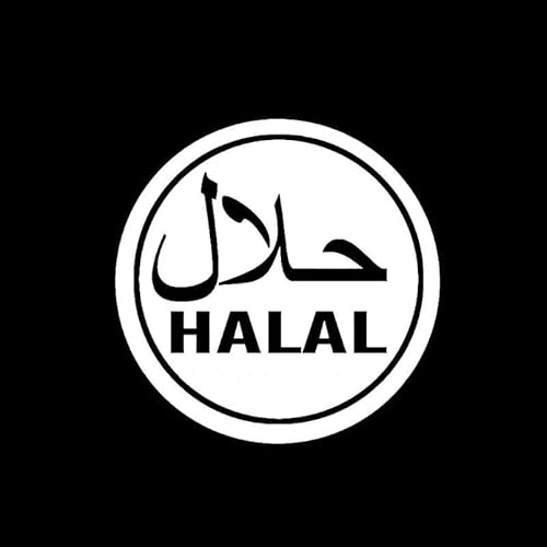 CHSLO Autoaufkleber 14CM * 14CM Halal Islamische Kunst Auto Aufkleber Vinyl Aufkleber Muslimische Kalligraphie Schwarz/Silber von CHSLO