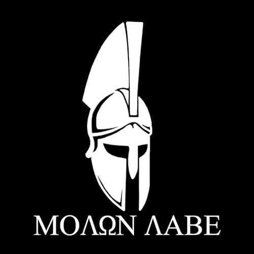CHSLO Autoaufkleber 14CMX16CM MOLON LABE Komm und nimm es Spartaner Helm Vinyl Auto Aufkleber Aufkleber Schwarz/Silber von CHSLO