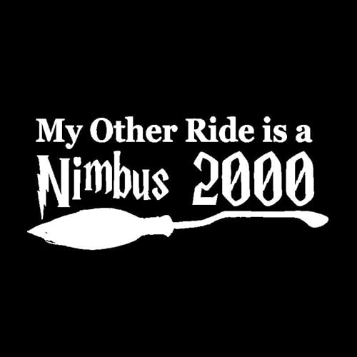 CHSLO Autoaufkleber 15,7 cm * 7 cm Lustig Meine andere Fahrt ist ein Nimbus 2000 Vinyl Auto Aufkleber Schwarz Silber Aufkleber von CHSLO