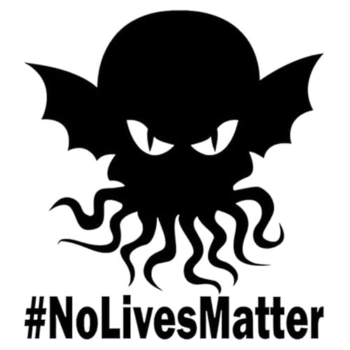 CHSLO Autoaufkleber 15 cm * 16,5 cm Cthulhu No Lives Matter Persönlichkeit Vinyl Auto Aufkleber Auto-Styling Schwarz/Silber von CHSLO