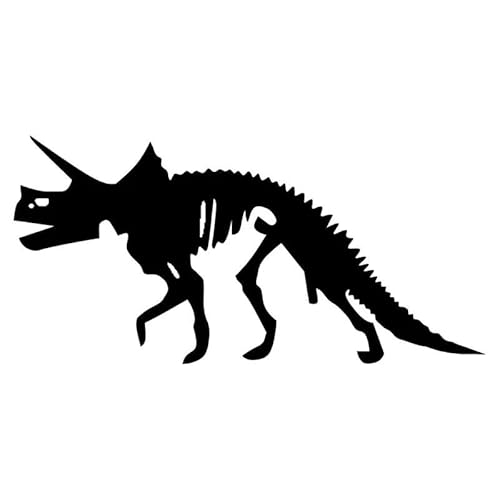 CHSLO Autoaufkleber 19,7 * 9,6 CM Triceratops Fossil Dinosaurier Auto Aufkleber Verrückte Tier Auto Styling Aufkleber Schwarz/Silber von CHSLO