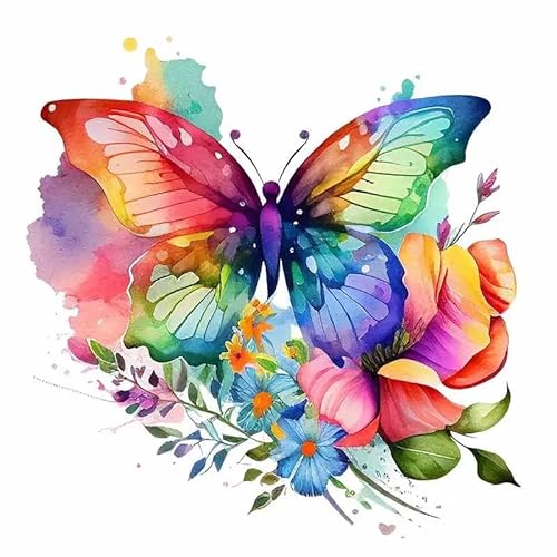 CHSLO Autoaufkleber Bunte Schmetterlinge Und Blumen Wandaufkleber Badezimmer Wc Dekor Aufkleber Wohnzimmer Schrank Heimdekoration von CHSLO