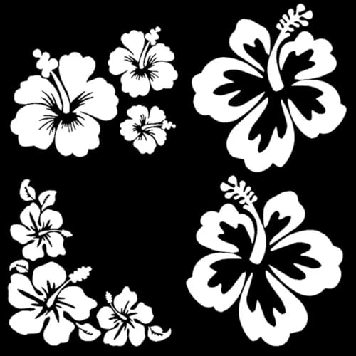 CHSLO Mode Auto Aufkleber Hawaiian Hibiskus Blume Modellierung Autos Motorrad Sonnencreme Wasserdicht Kreativität Vinyl Aufkleber von CHSLO