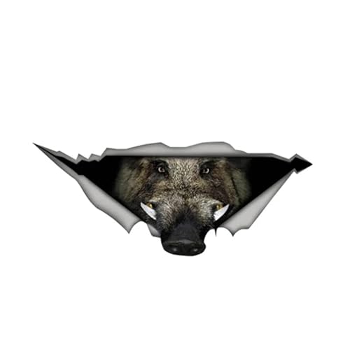 CHSLO Verschiedene Größen PVC Aufkleber 3D Haustier Wildschwein Wasserdichter Auto Aufkleber auf Motorrad Laptop von CHSLO