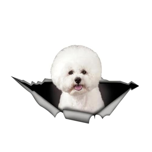 CHSLO Verschiedene Größen PVC Aufkleber Bichon Frise Hund V2 Wasserdichter Auto Aufkleber auf Motorrad Laptop Dekorativ von CHSLO