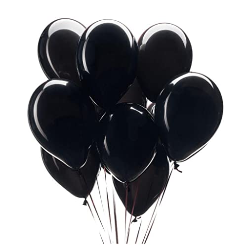 CHSYOO 200 x Durchmesser 5 Zoll Mini Ballons Latex schwarz Ballon,Deko Hochzeit, Graduierung Zeremonie Jubiläum, Taufe Deko von CHSYOO