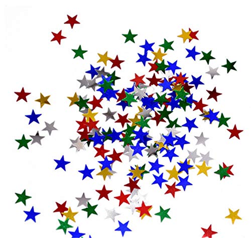 CHSYOO 60g 6mm Sterne Pailletten, Konfetti und Metallfolie Sterne, für Hochzeit, Festival und Party Dekoration, erstellen Sie bunte Szenen von CHSYOO