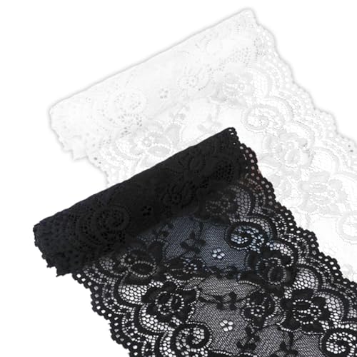 2 Rollen Spitzenbesatz, Breites Spitzenband, Spitzenband Zum Nähen, Weiße Spitze, Breite Weiße Spitzenborte, Breites Weißes Spitzenband 2 Rollen Spitzenbesatz, Breites Spitzenband, Spitzenband Zum Nähen, Weiße Spitze, Breite Weiße Spitzenborte, Breites Weißes Spitzenband von CHSZSH