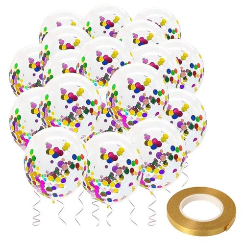 20 Stück Pailletten-Luftballons, 1 Rolle Band, Hochzeits-Deko-Luftballons, Party-Latex-Luftballons, Bunte Konfetti-Luftballons 20 Stück Pailletten-Luftballons, 1 Rolle Band, Hochzeits-Deko-Luftballons, Party-Latex-Luftballons, Bunte Konfetti-Luftballons von CHSZSH