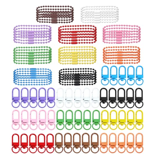 50 Stück Schlüsselanhänger-Clips, 50 Stück Perlenketten, Schlüsselanhänger-Haken, Karabinerhaken Mit Schlaufen, Schlüsselband-Dreh-Clips 50 Stück Schlüsselanhänger-Clips, 50 Stück Perlenketten, Schlüsselanhänger-Haken, Karabinerhaken Mit Schlaufen, Schlüsselband-Dreh-Clips von CHSZSH
