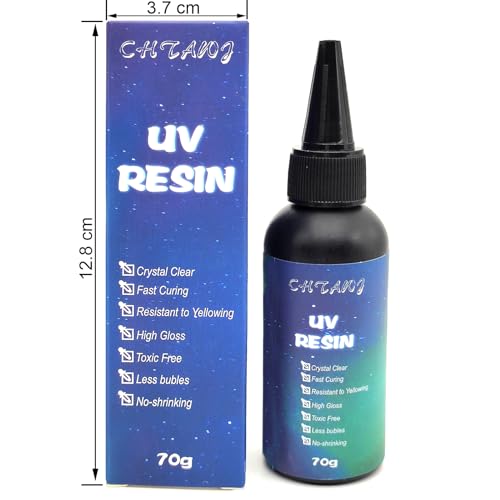 UV-Harz 70g kristallklar,UV-Härtung, DIY Kunst Anhänger, Ohrringe, Halsketten, Armbänder,epoxidharz zubehör, UV Kleber, uv harz für Schmuckherstellung UV-Harz 70g kristallklar,UV-Härtung, DIY Kunst Anhänger, Ohrringe, Halsketten, Armbänder,epoxidharz zubehör, UV Kleber, uv harz für Schmuckherstellung von CHTAWJ