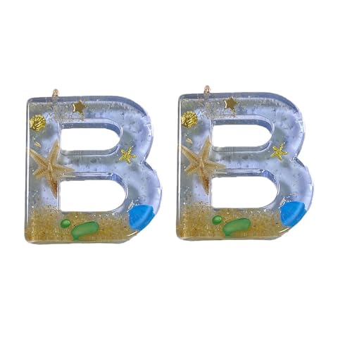 Buchstaben Anhänger 2 Stück Buchstabenförmiger Anhänger Buchstaben Kleiner Anhänger Buchstaben Zubehör AZ Buchstabe Anhänger DIY Anhänger Alphabet Charms für DIY Schmuckherstellung Tasche von CHTME