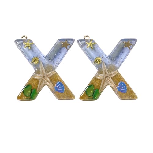 Buchstaben Anhänger 2 Stück Buchstabenförmiger Anhänger Buchstaben Kleiner Anhänger Buchstaben Zubehör AZ Buchstabe Anhänger DIY Anhänger Alphabet Charms für DIY Schmuckherstellung Tasche von CHTME