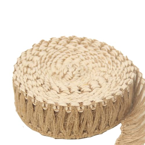 CHTME 2 Rollen 3cm*5m Juteband Fransen Bordüre Quaste Jute-Spitze für DIY Kostüme Kleid Geschenkband Nähzubehör Geschenkverpackung Blumenstrauß Dekoration Baumwolle Quaste Band Fransen Trim CHTME 2 Rollen 3cm*5m Juteband Fransen Bordüre Quaste Jute-Spitze für DIY Kostüme Kleid Geschenkband Nähzubehör Geschenkverpackung Blumenstrauß Dekoration Baumwolle Quaste Band Fransen Trim von CHTME