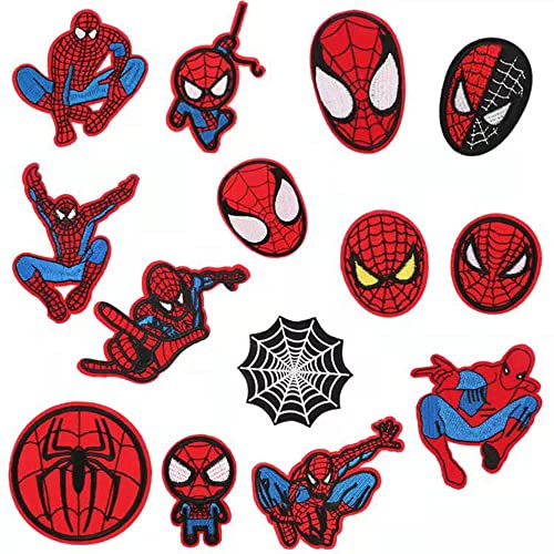 14pcs Spiderman Patches Zum Aufbügeln， Stickerei Bügelbilder DIY Kleidung Patches Blumenaufkleber, für DIY T-Shirt Jeans Kleidung Taschen. von CHUANGOU