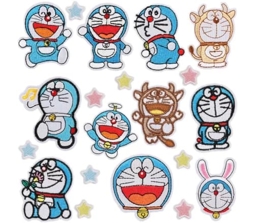 20 Stück Doraemon Patch，Gestickte Aufnäher，für Kinderkleidung, Jeans, Jacken, Hüte, Rucksäcke. von yaco