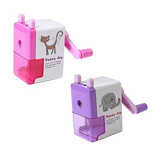 CHUANGOU 2pcs Pencil Sharpener，Manuelle Anspitzer ，Anspitzer Bleistift Spitzer，für Kinder,Lehrer,Künstler und Home. （Lila und Rot ）.Zeichnen Anspitzer von CHUANGOU