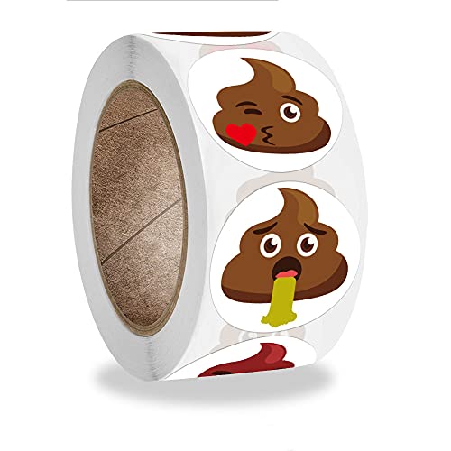 CHUANGOU 500 Stück/Roll Funny Poop Stickers, Kinder Aufkleber, für Party Gift Magazine Gift Office Lehrer Etikett von CHUANGOU