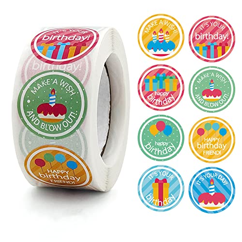 Orangext 500pcs Geburtstags Sticker Frohe Geburtstagsgeschenk-Etikett Selbstklebende Aufkleber-Etiketten Feier Etiketten Selbstklebend von CHUANGOU
