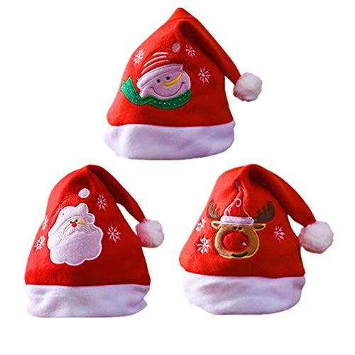 CO BN Weihnachtsmütze Santa Hat Nikolaus Mütze Rote Santa Mütze Samtstoff Unisex Xmas von CHUANGOU