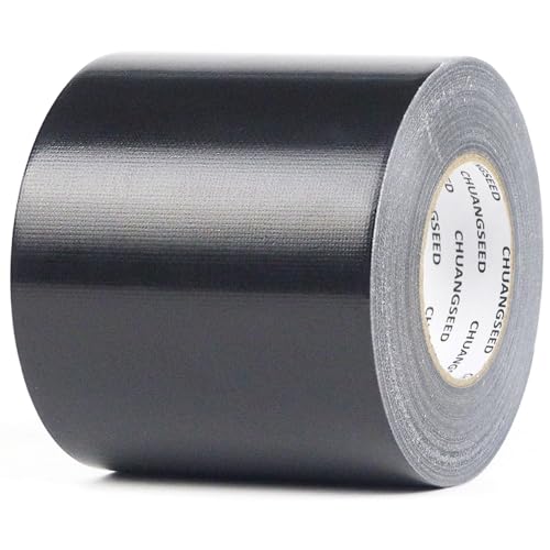 CHUANGSEED 1Rollen Panzertape Schwarz 50m x 100mm –extra stark, panzerband schwarz Gewebe-Klebeband Wasserdichtes Reparaturband für innen & außen gewebeverstärktes Reparaturband von CHUANGSEED