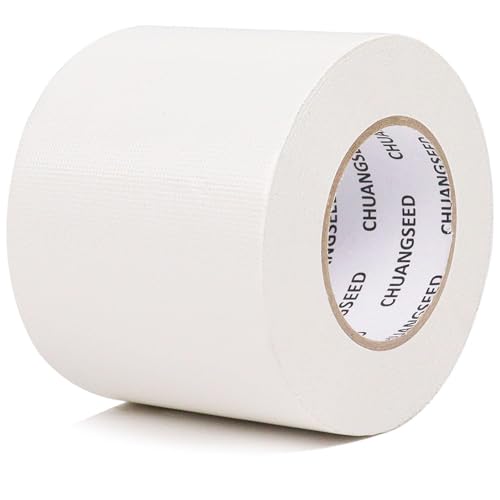 CHUANGSEED 1Rollen Panzertape weiß 50m x 100mm –extra stark, panzerband weiß Gewebe-Klebeband Wasserdichtes Reparaturband für innen & außen gewebeverstärktes Reparaturband von CHUANGSEED