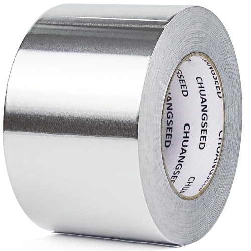 CHUANGSEED Aluminium-Klebeband, 75 mm x 50 m, professionelles Klebeband aus Aluminium, hohe Temperatur, Aliminum-Folie, Silber, Wärmedämmung, Reparatur von Rohren, Befestigung, feuerfest CHUANGSEED Aluminium-Klebeband, 75 mm x 50 m, professionelles Klebeband aus Aluminium, hohe Temperatur, Aliminum-Folie, Silber, Wärmedämmung, Reparatur von Rohren, Befestigung, feuerfest von CHUANGSEED