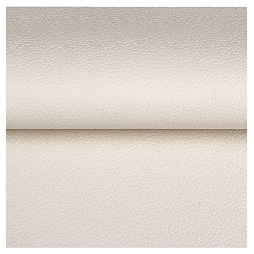 Kunstleder Stoff Einfarbig Kunstleder Polsterstoff 140x100cm zum Nähen DIY Basteln, Haarschleifen, Sofa Stuhl Sitzbezug DIY-Material(Creamy-white,1.4X2m) von CHUANTEN
