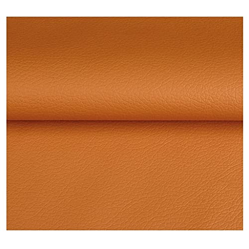Kunstleder Stoff Einfarbig Kunstleder Polsterstoff 140x100cm zum Nähen DIY Basteln, Haarschleifen, Sofa Stuhl Sitzbezug DIY-Material(Oranje,1.4X4m) von CHUANTEN